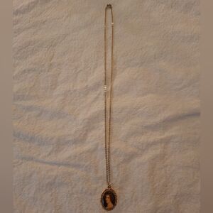 Vintage Gold Portrait Necklace